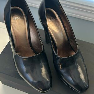 Hugo Boss Black Patent Leather High Heels